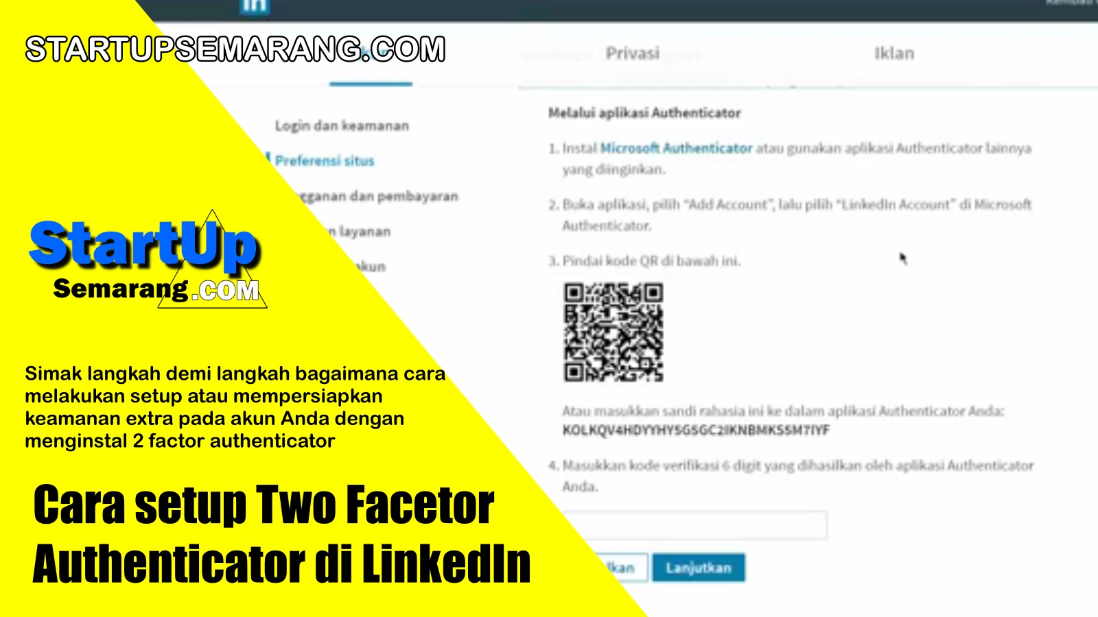 You are currently viewing Cara Setup Two Factor Authentication di LinkedIn
