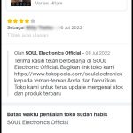 10. Review tidak bisa diubah setelah 30 hari
