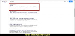 6. Situs Binomo muncul di halaman pertama pencarian