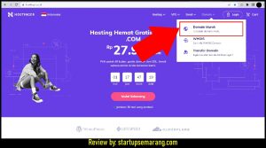 7.1 Hostinger memberikan tagline domain murah