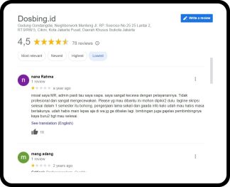 Ulasan Negatif Penyedia Jasa Skripsi Dosbing.id V2